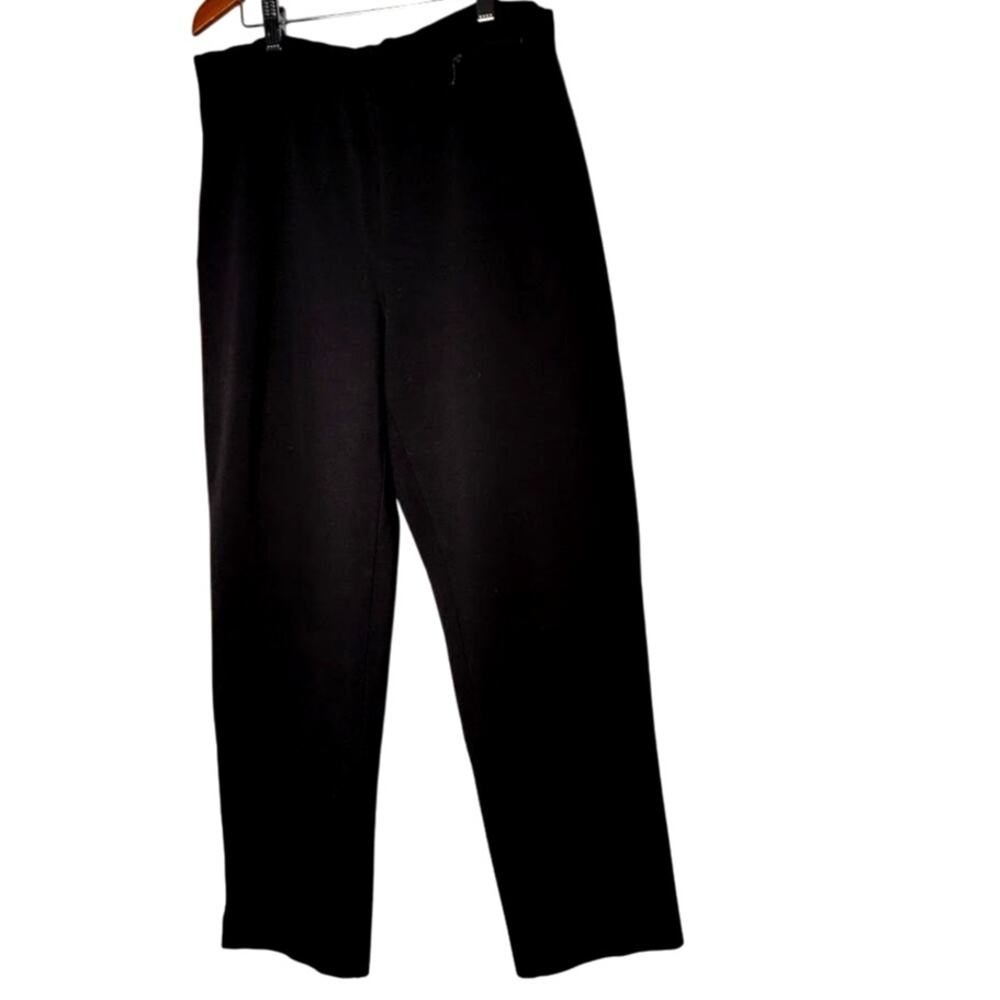 Talbots Black Stretch Knit Pull-On‎ Pants Size M Rayon Blend Made in Macau Basic
